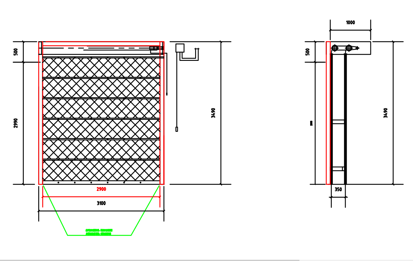 无机布防火卷帘门图纸